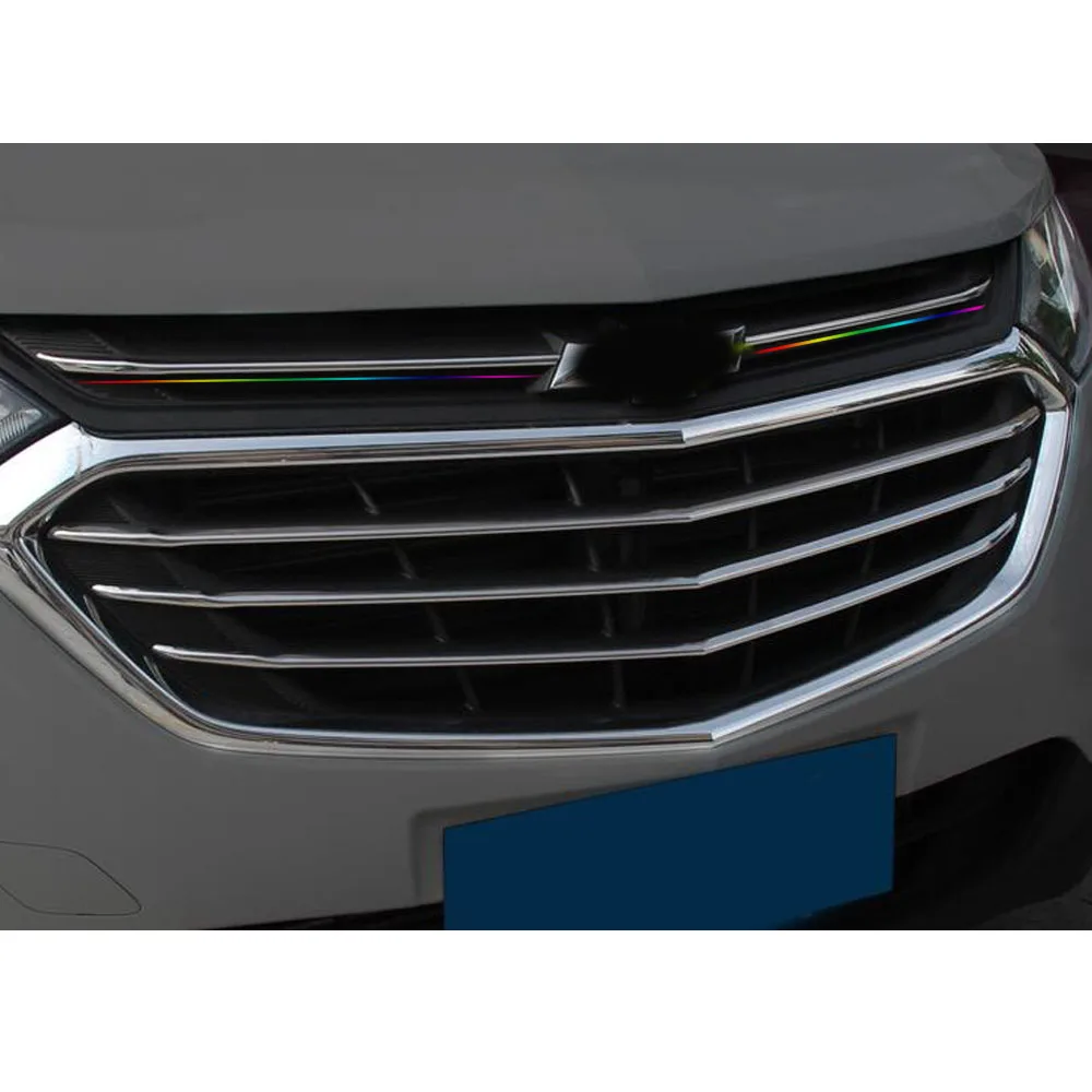 For Chevrolet Equinox Third GE 2017 2018 2019 2020 Car Protect Detector ABS Chrome Trim Front Frame Head Grid Grill Grille Panel