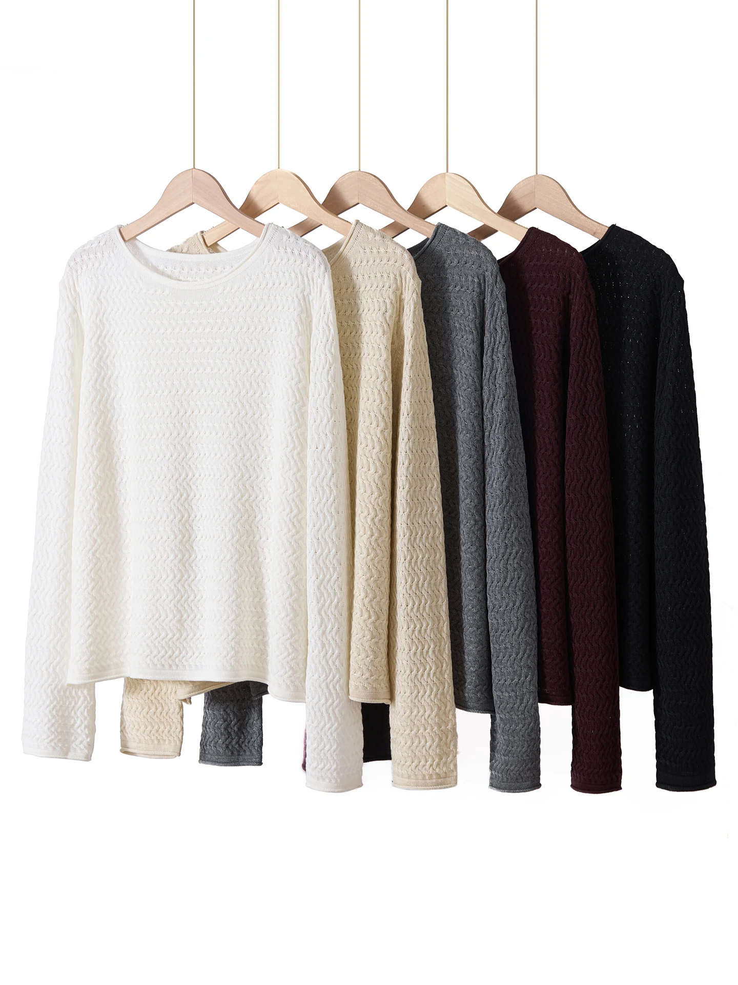 

New 2026 Spring Women's Sweater Wool Blend Knitwear Female Thin Pullover Lady Blouse Long Sleeve Clothing Loose Tops Lady Jersey