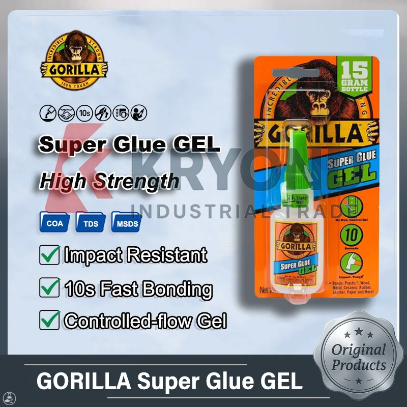 

GORILLA HS Super Gel Sealant Rapid Cure Instant Bonding Metal Plastic Ceramic DIY Repair High Strength Fast Setting Flow Control