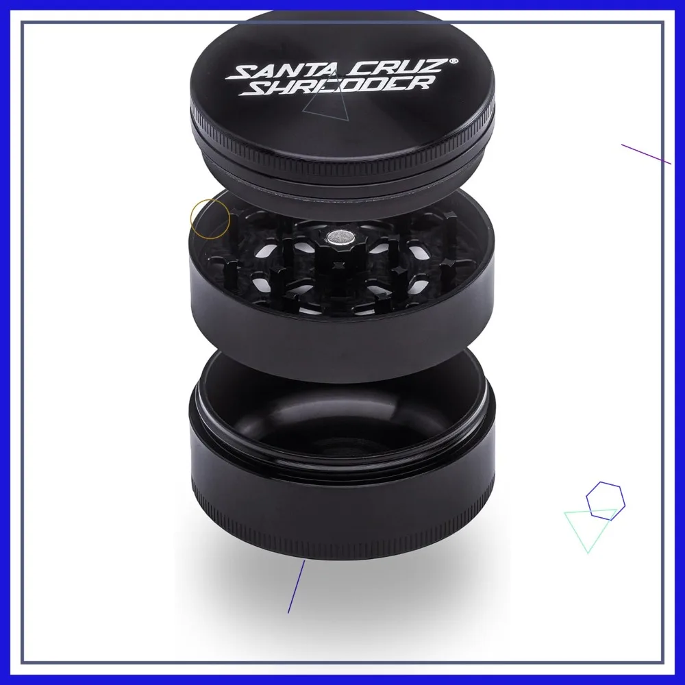 

Металлическая мельница для трав с рифленой крышкой для лучшего захвата, 3-секционная, большая, 2,7 дюйма, черная, стильный дизайн