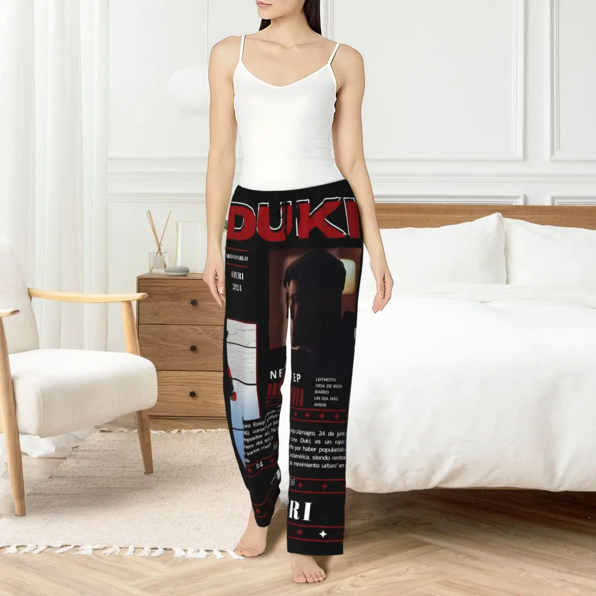 

Custom Print Duki Rapper Rockstar Music Pajama Pants for Women Sleep Sleepwear Bottoms with Pockets