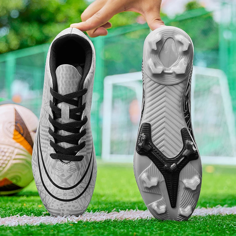 أحذية كرة القدم للجنسين، أحذية رياضية عالية الجودة برباط ومضادة للانزلاق، أحذية رياضية خارجية لكرة القدم للتدريب الاحترافي