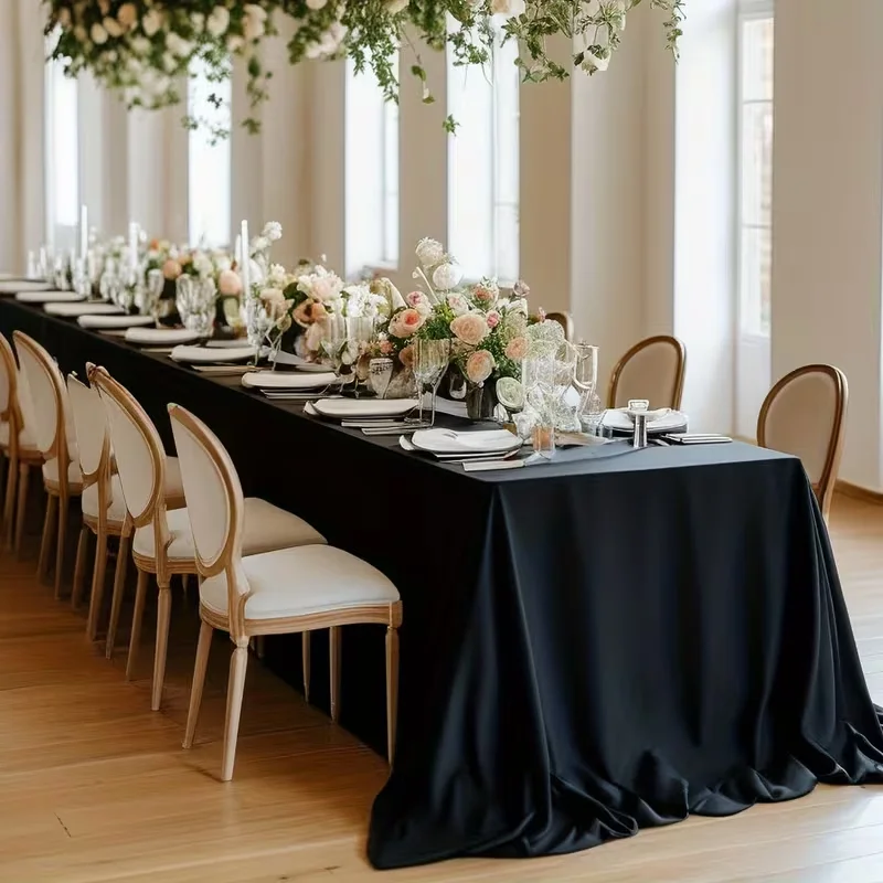 Knitterfreie Weiße Tischdecke, Dehnbar in Übergröße, für Dessert- und Teepausentische, Geeignet für Geburtstag, Hochzeit, Verlobung – Detail 6