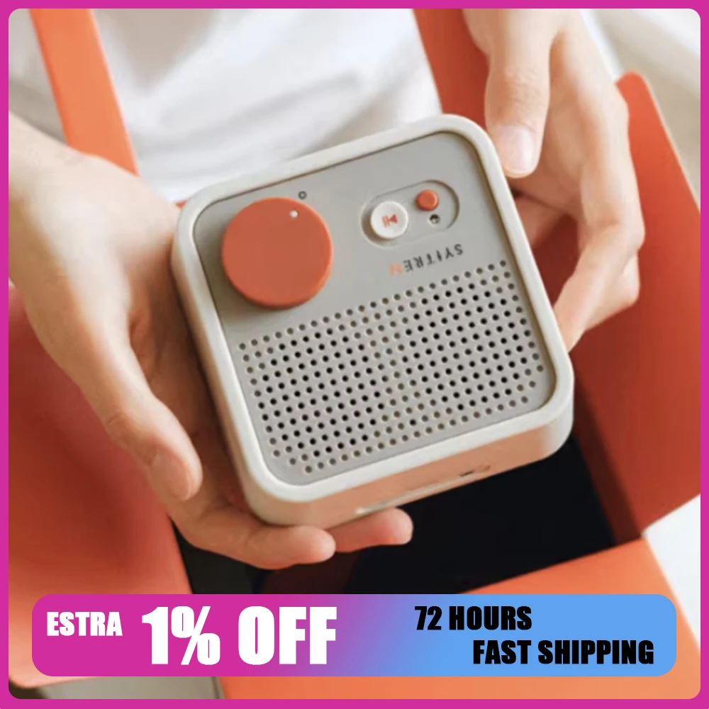 

Syitren N100 Mini Bluetooth Speaker Home Portable Wireless Small Audio Simple Ornament Built-In Dual Speaker Stereo Smart Bass