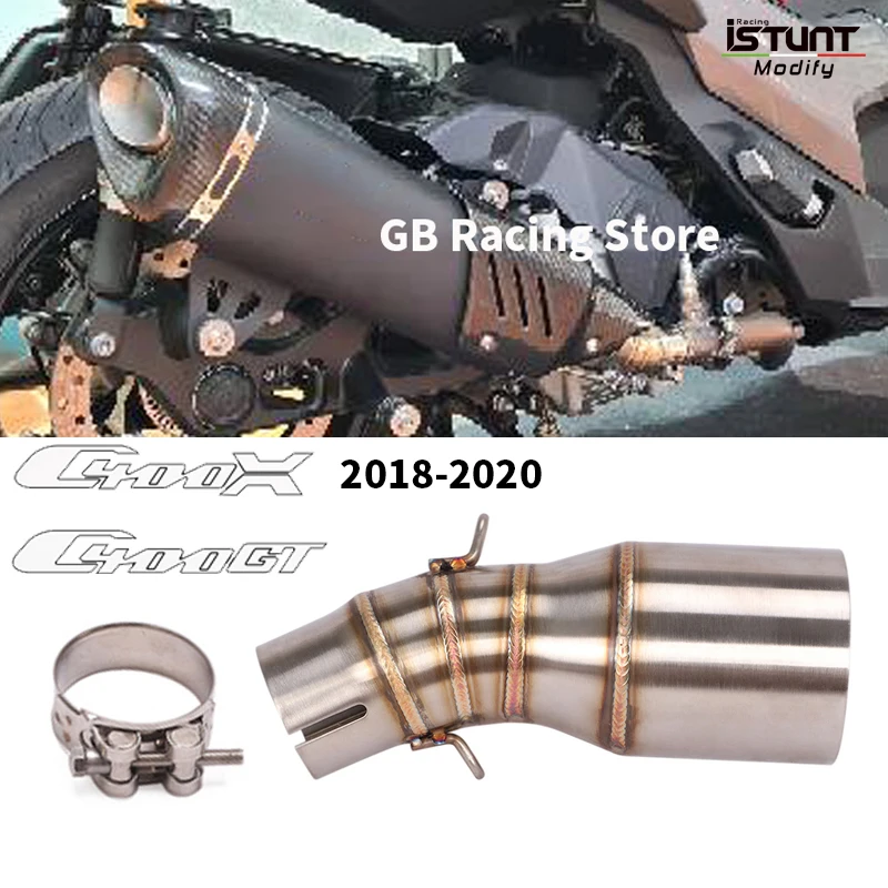 Motorcycle Exhaust Escape Modified Middle Link Pipe 60mm Without Muffler Slip On For BMW C400 C400X C400GT 2018 2019 2020