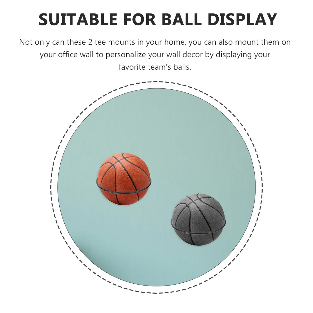 2 Pcs Ball Bracket Hat Holder Drainage Basket Iron Balls Football Stand Display Shelves Basketball Wall Mount Hats