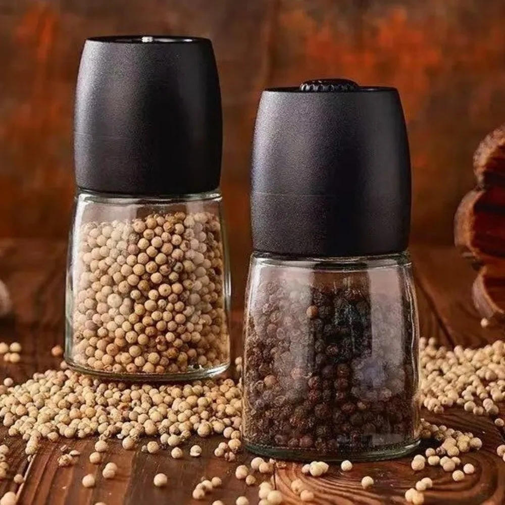Glass Body Pepper Grinder Large Capacity Ceramic Grinder Salt Grinder Adjustable Coarseness Labor-Saving Spice Mill Kitchen Mill