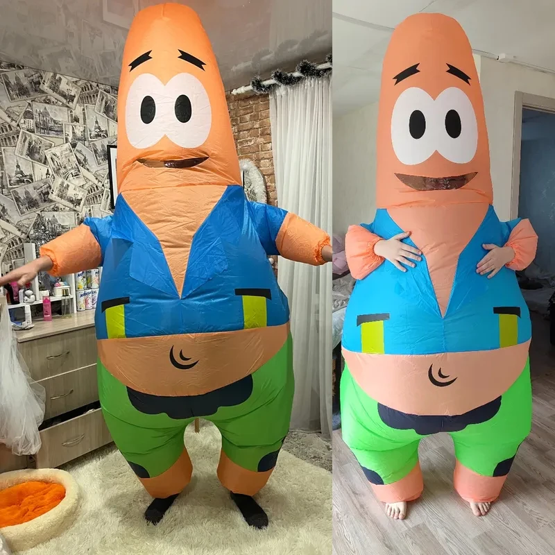 سبونجبوب سكوير بانتس باتريك ستار تأثيري نفخ زي هالوين عيد الميلاد تحت عنوان حفلة مضحك الكرتون الضفدع لطيف زي