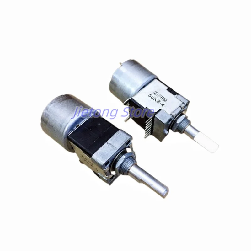 1PC RK168 Motor Machine Drive Volume Potentiometer 8Pins B50K B100Kx2 Stereo Amplifier Dual Channel Axis Length 25MM Half Shaft