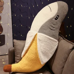 Kawaii Transform Shark Banana Plush Toy Stuffed Cute Doll Animal Pillow Soft Cartoon Cushion Christmas Gift