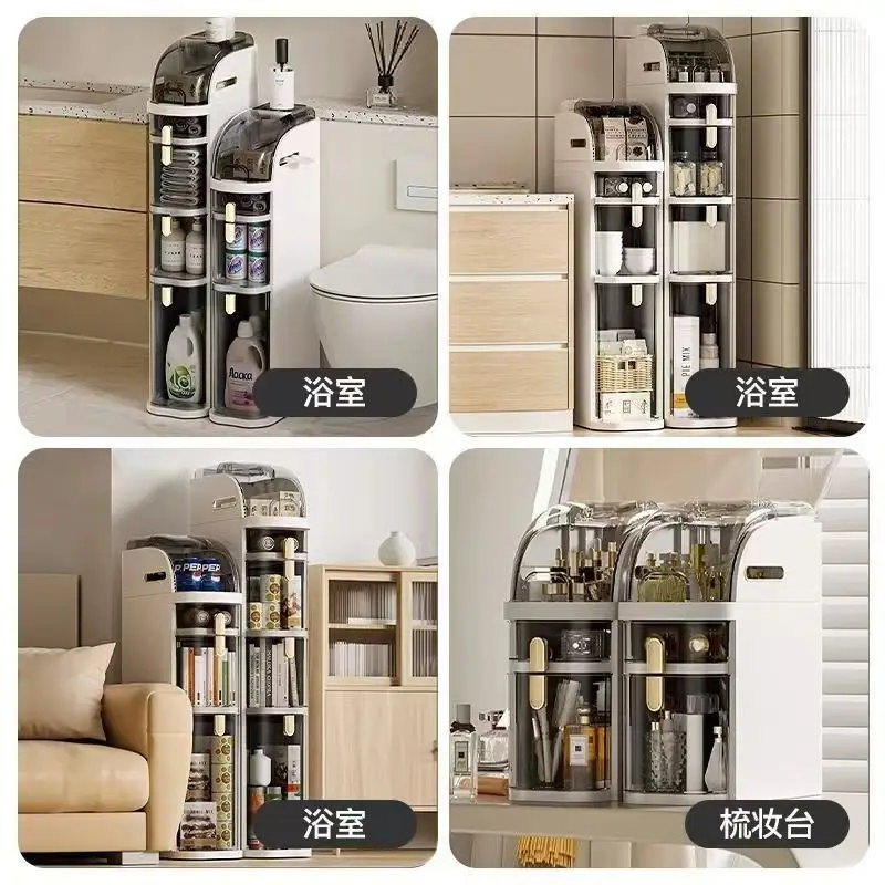 Bathroom, toilet, crevice storage cabinet, storage rack, plastic waterproof shelf, toilet.