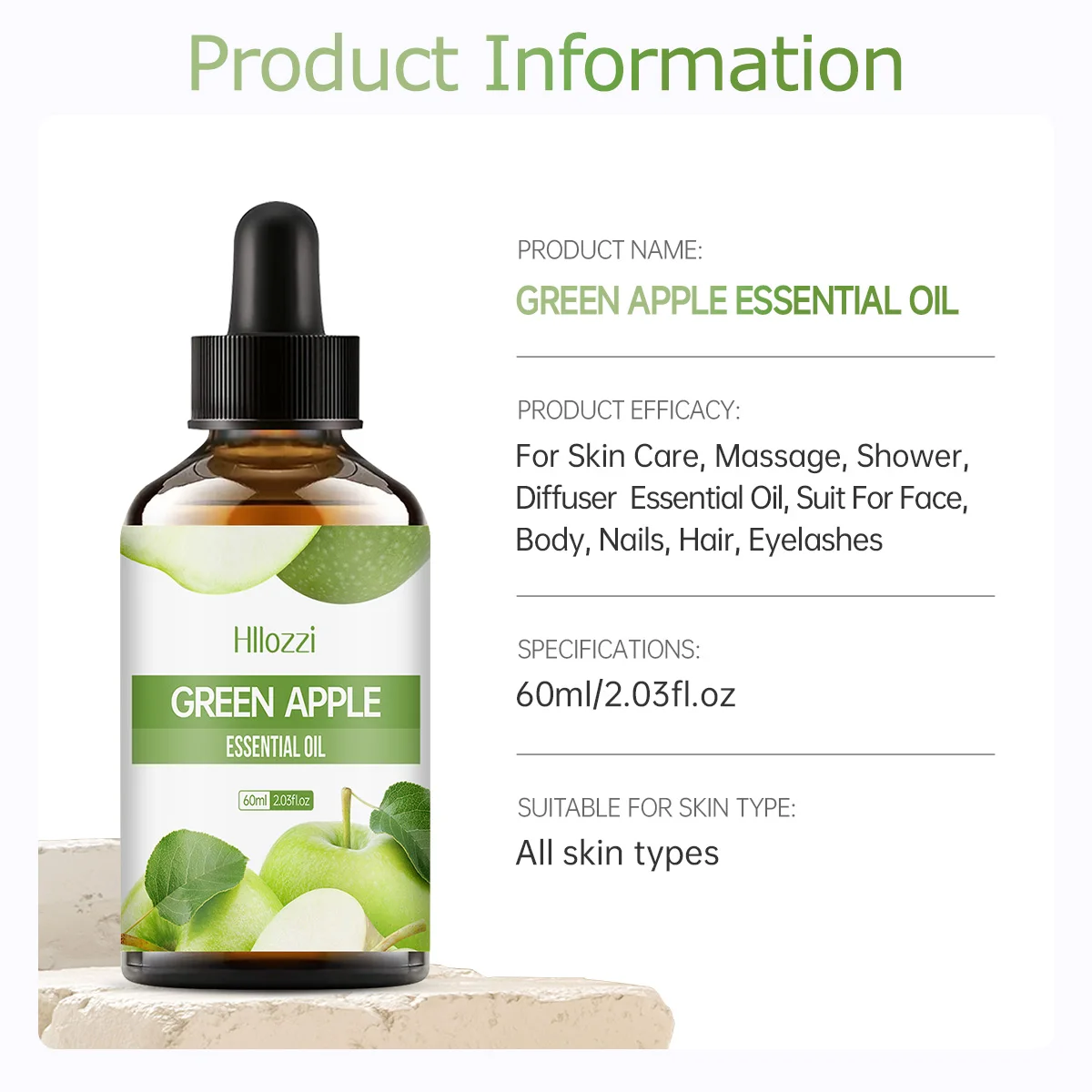 100 مللي/60 مللي/30 مللي التفاح الأخضر زيت طبيعي الفاكهة زيت طبيعي الروائح الروائح زيت طبيعي المرطب الناشر