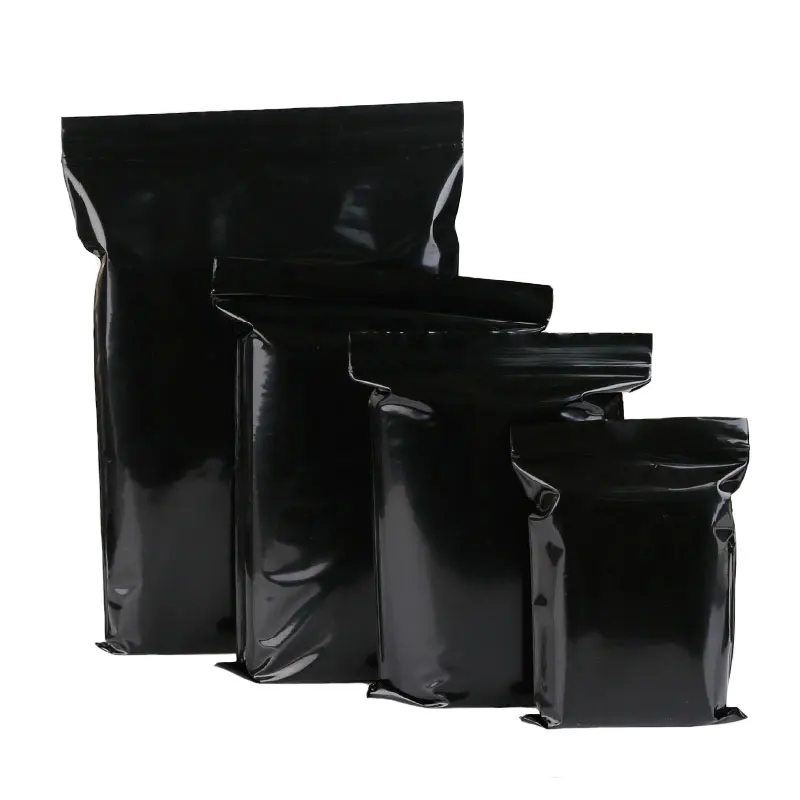 INPLUSTOP Ziplock Bag 100pcs/Lot 14 Wire Black Food Sealed Bag Self Sealing Plastic Bags Poly Zipper Bags Zip Lock Storage Bag