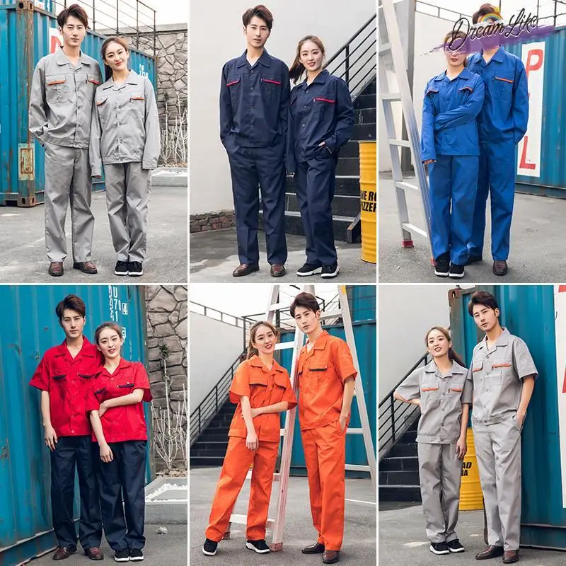 

Summer Work orm Set Men's ort Sve Thin Long Sve Auttive Repairing Workwear Cotton Blend Fabric Youth Suitable