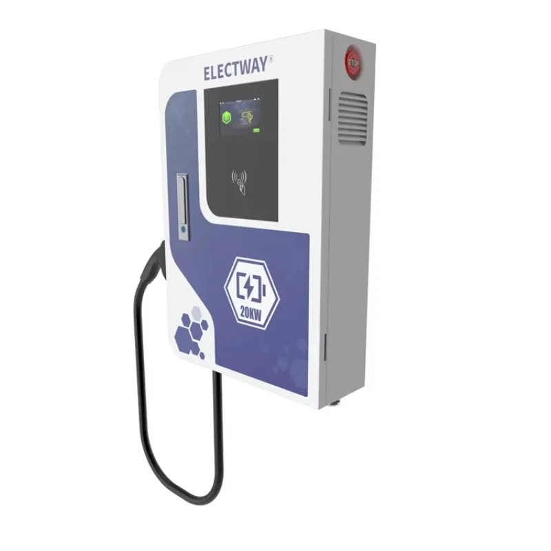 220V Input Wall Mounted DC Charger with CCS1/NACS/CHAdeMO Cable