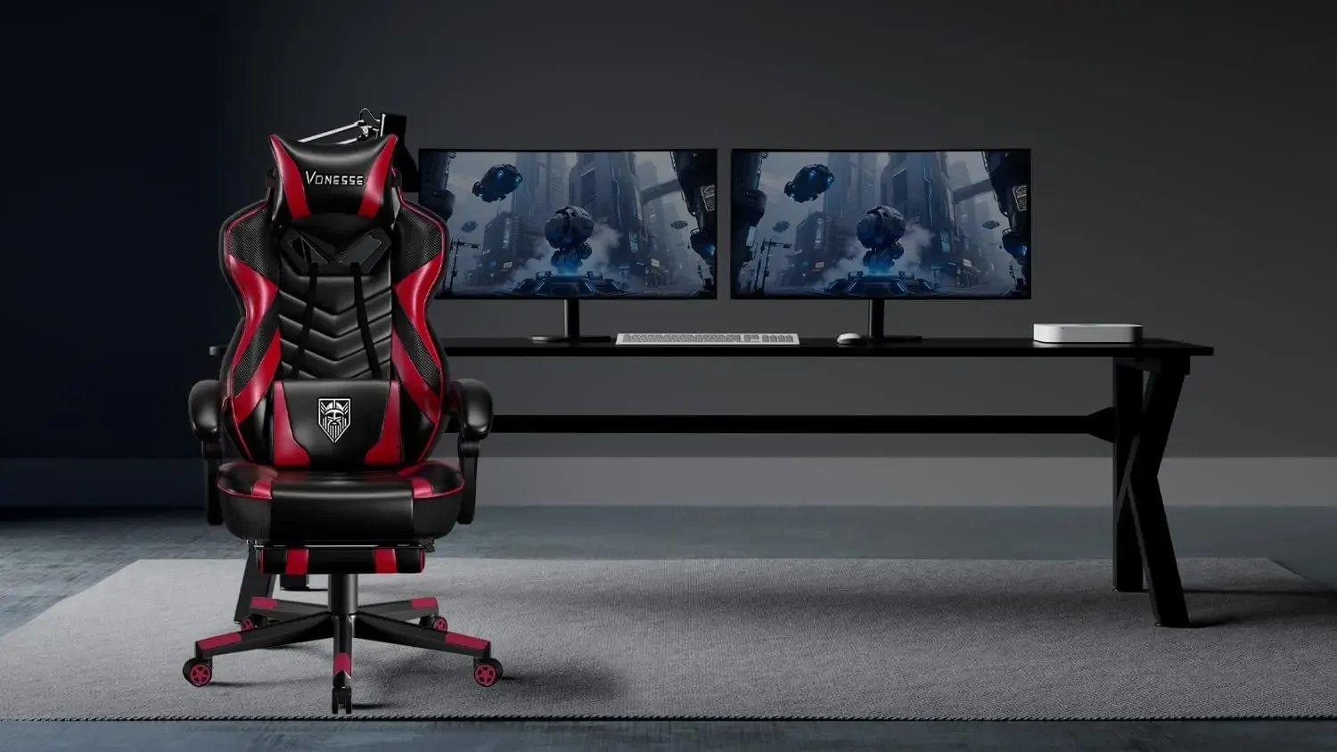 [سعر مخفض، حار بيع! ]كرسي ألعاب للبالغين، كرسي كمبيوتر بظهر مرتفع، كراسي ألعاب كبيرة وطويلة مع مسند للقدمين و