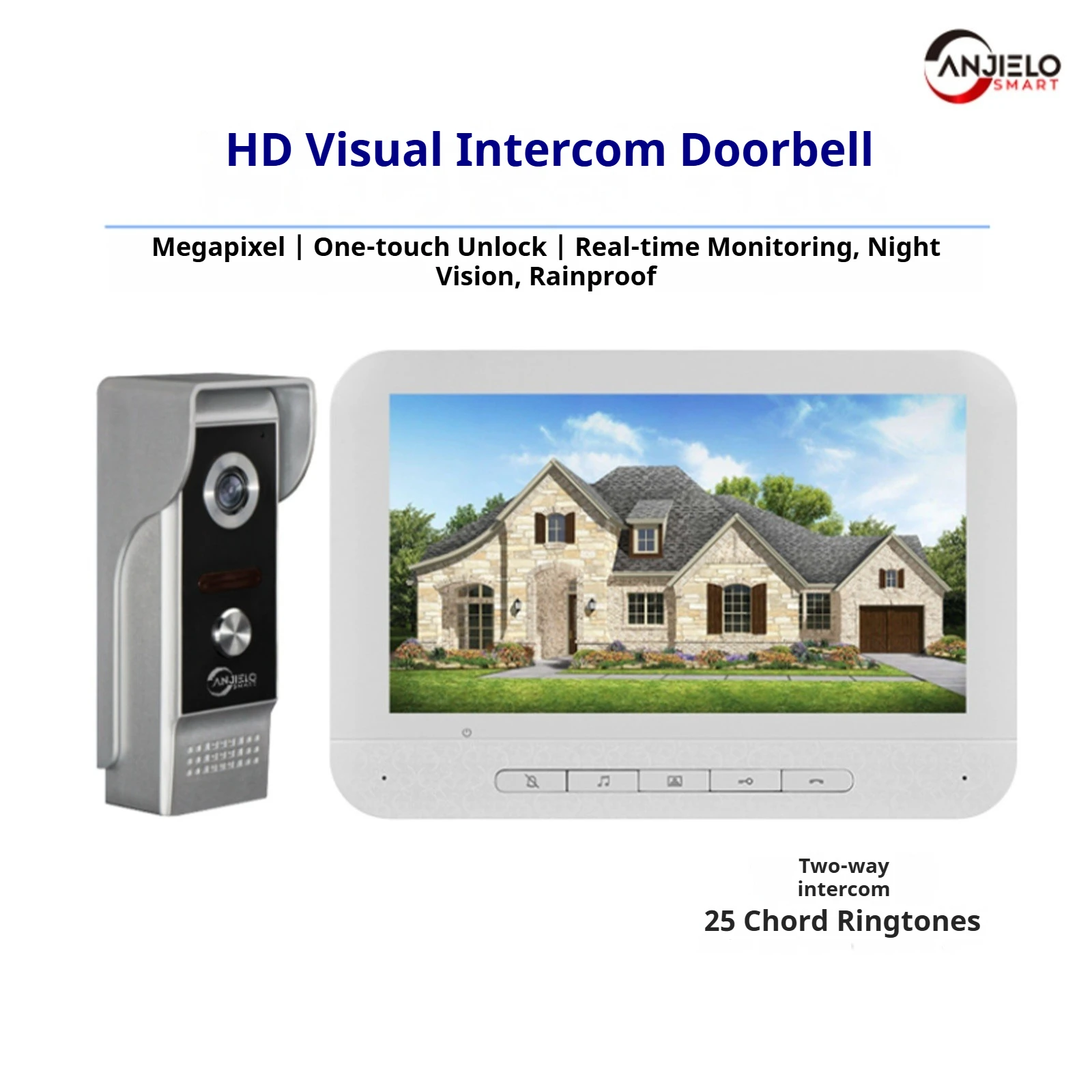 

Семейная квартира 7-дюймовый интеллектуальный видеодомофон Контроль доступа к дверным звонком