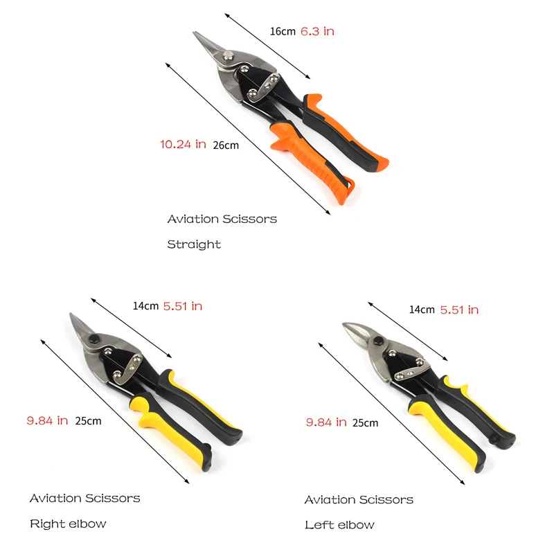 Industrial Grade Aviação Tesoura, Metal Plate Cutting Cutter, Esquerda Centro Direito Tin, Home Improvement Tools, Hand Tool