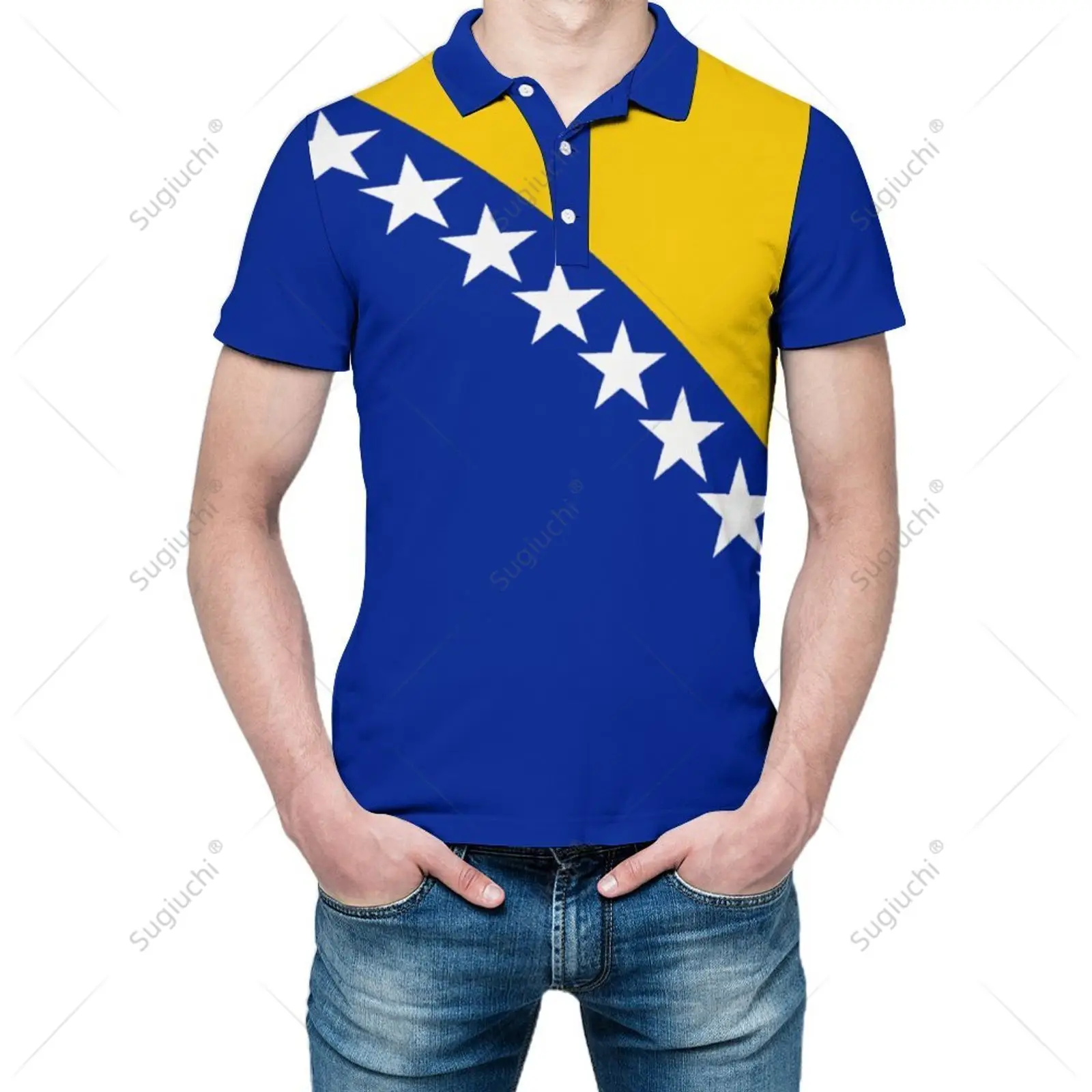 

Рубашка-поло унисекс с флагом Боснии и Герцеговины, мужское поло с 3D принтом, модная одежда, спортивные костюмы с короткими рукавами