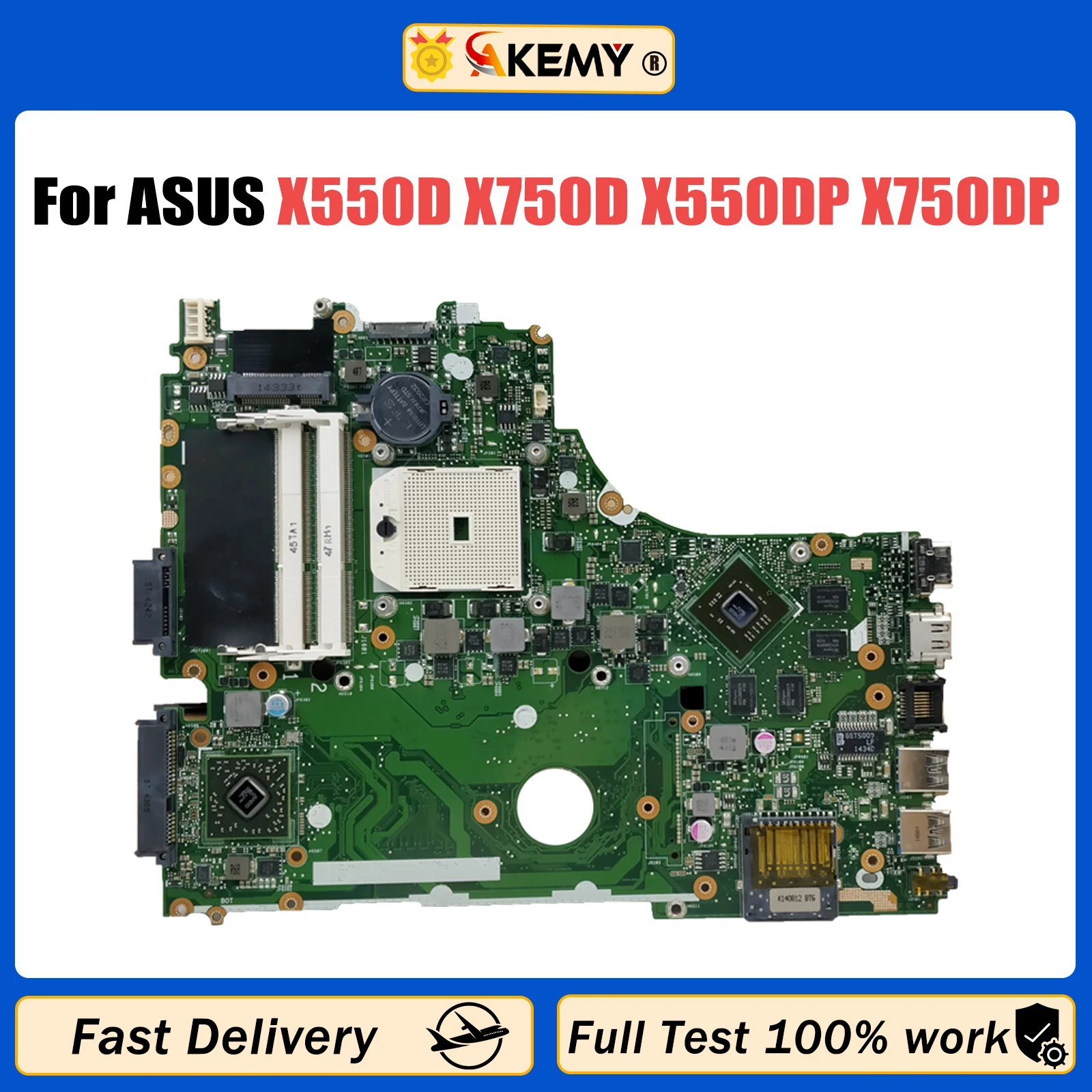 

AKEMY X550/X570 Mainboard For ASUS X550D X750D X550DP X750DP A550D F550D K550D Laptop Motherboard LVDS or EDP