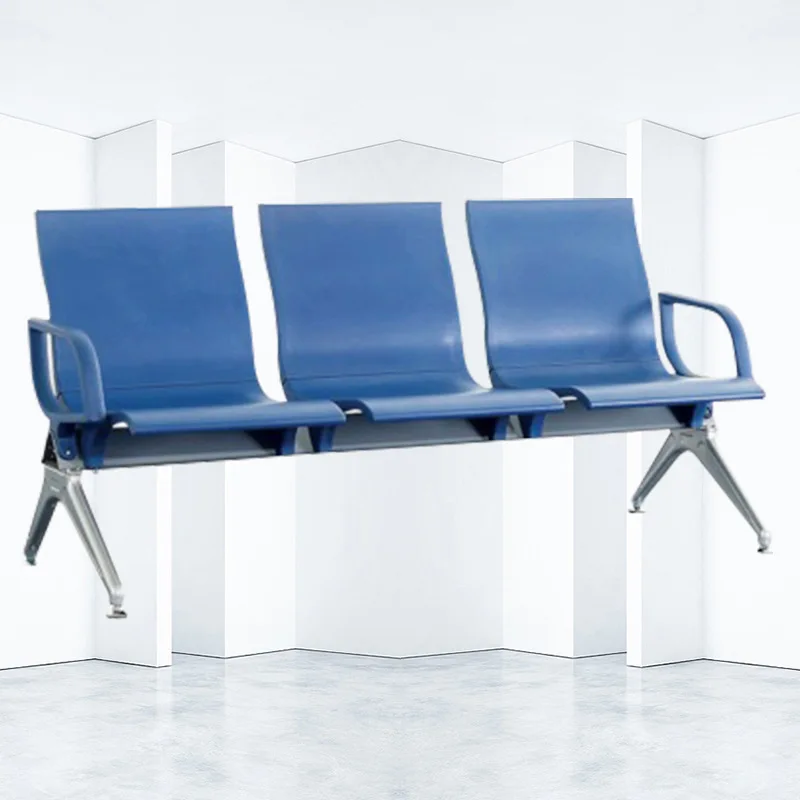 

Aluminum alloy row chair Three-person hospital Bank station Airport polyurethane public seat PU leather waiting chair