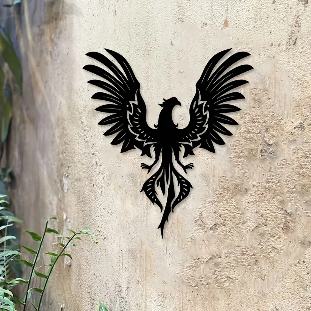 1 pièce Décoration murale en fer Phoenix, Phénix en ascension, pour salon, bureau, cadeau pour l'ambition, le succès, déclaration artistique