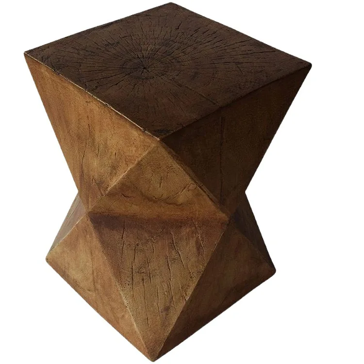 

Nordic minimalist magnesium oxide coffee table ving room sofa imitation wood grain edge table creative bedroom bedside table