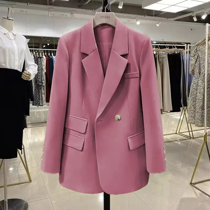 High-End Design Korean Version Suit Coat 2024 NEW Spring Autumn Women Blazer Casual Temperament Suit Jacket Top Ladies