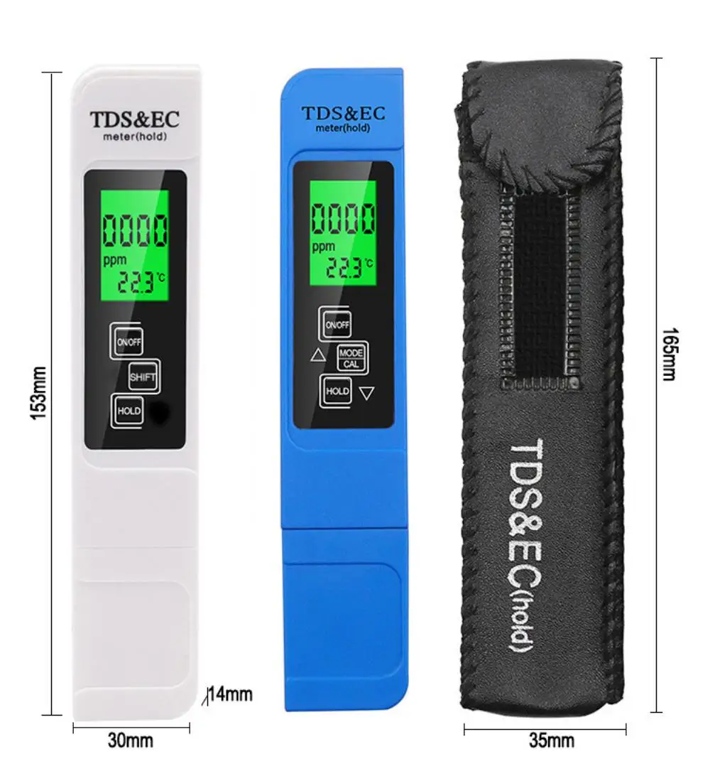 Water TDS EC Meter High Precision Detector For Water Quality Purity Tester Suitable For Aquarium Swimming Pool Temp PPM Tester