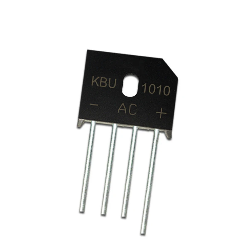 5~500Pcs KBU1010 KBU1008 KBU1006 Bridge Rectifier KBU10M/10K/10J Bridge Stack 10A 1000V/800V/600V KBU Flat Bridge Cutable Foot