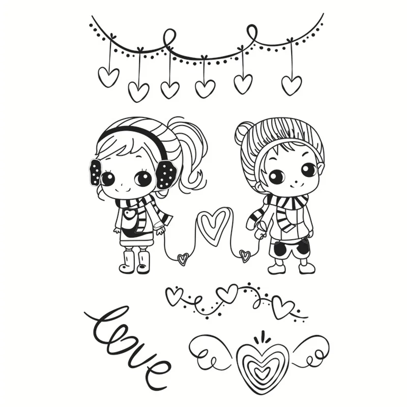 

Romantic Love Stamps Rubber Transparent Silicone Seal DIY Hand Account Scrapbooking Journal Decoration Crafts Stencils Reusable