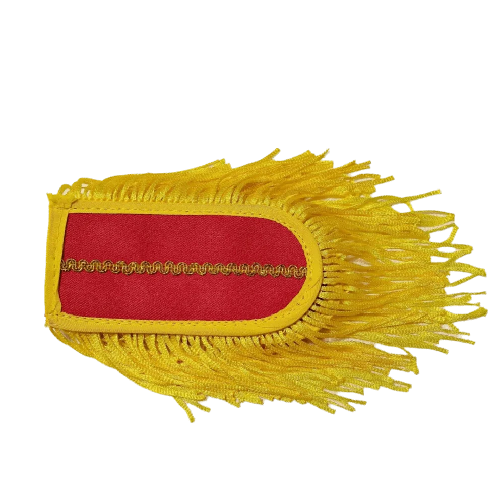 Smooth Satin Fabric Epaulettes Imitation Metallic Tassels Alloy Decorative Emblems Tassel Epaulettes Lightweight