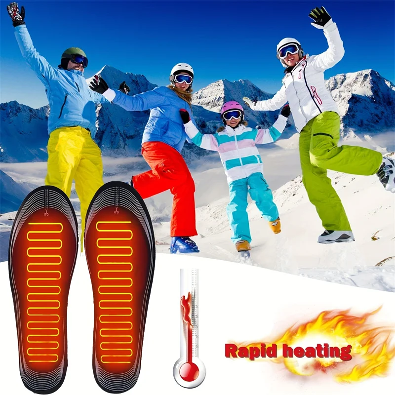 USB Electric Heated Shoe Insoles Croppable Foot Warming Pad Feet Warmer Pads Socks Mat Winter Warm Outdoor Sports Heating Insole