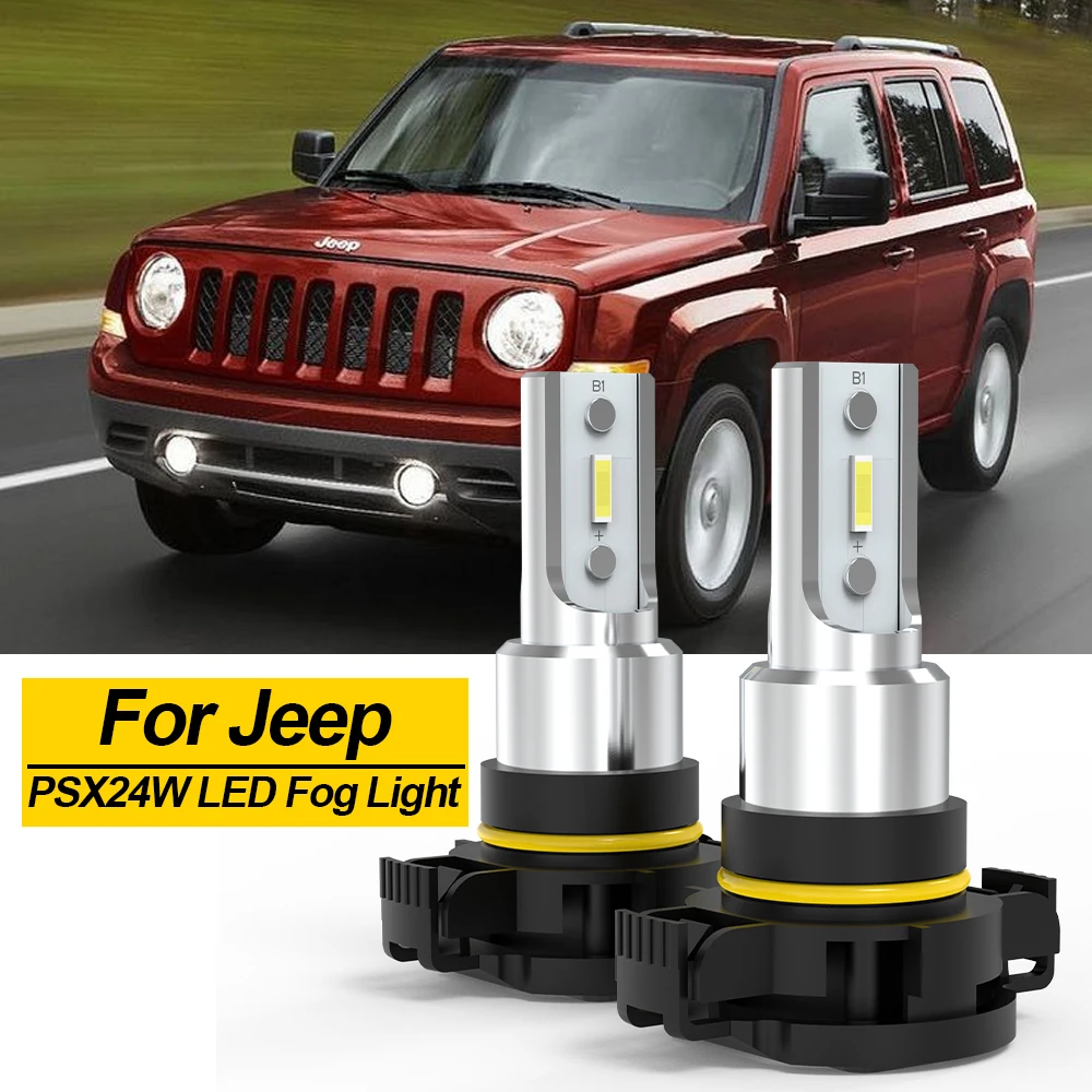 

BMTxms 2X 5202 H16(EU) PSX24W LED Fog Light Bulb Car Auto Lamp White Yellow For Jeep Patriot 2010-2017 Wrangler JK JL 2010-2019