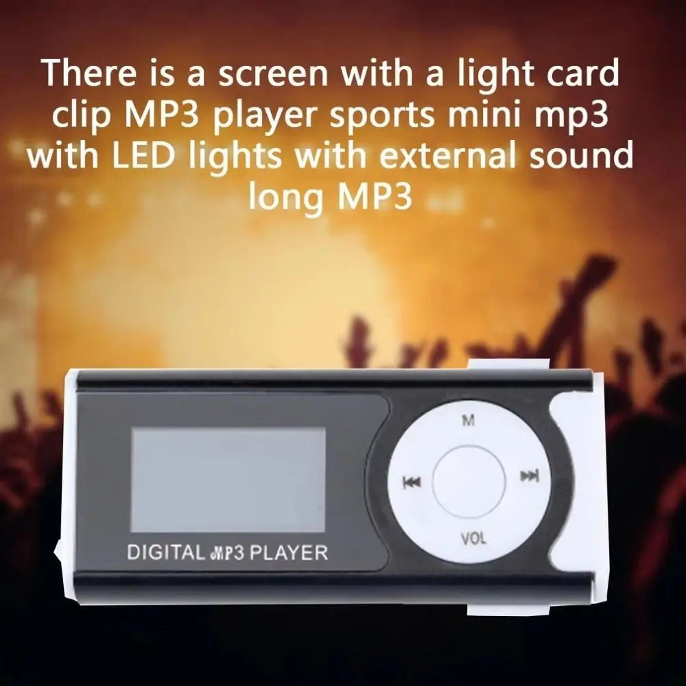 Lossless Sound Portable Mini MP3 Player with LCD Screen Card Slot USB MP3 Music Players Support SD TF Metal Clip Student Walkman