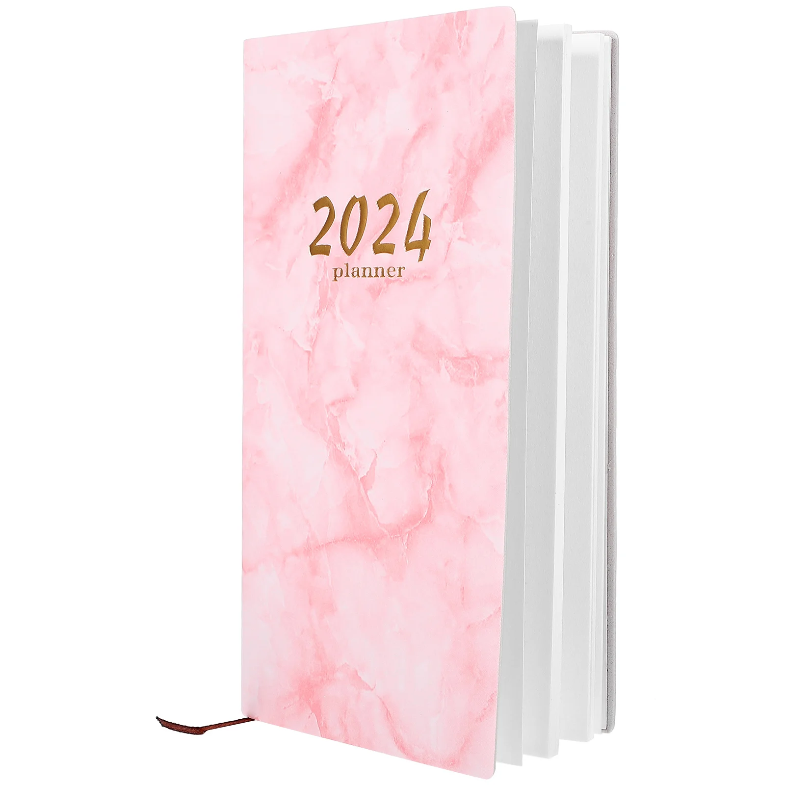 2024 Daily Planner ปฏิทินภาษาอังกฤษขนาดเล็กการจัดการเวลา 365 วันรายสัปดาห์ Marble Diary ( ) (สีเทา) นักเรียน