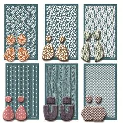 SNASAN Silk Screen Stencils Mesh Transfer Printing Tools A38-A54 For DIY Painting Stencil Polymer Clay Earring Jewelry Making
