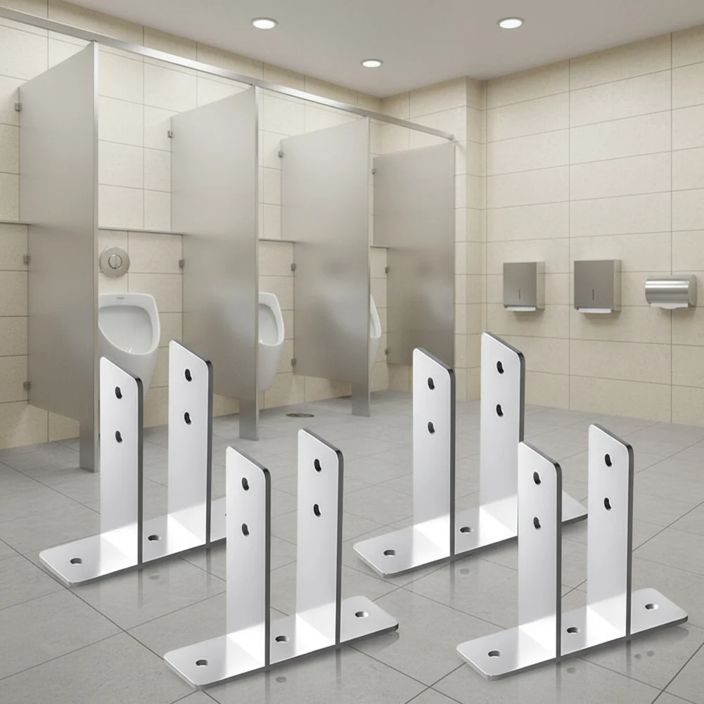 

Комплект из 4 металлических кронштейнов для крепления перегородок в ванной комнате и унитазов