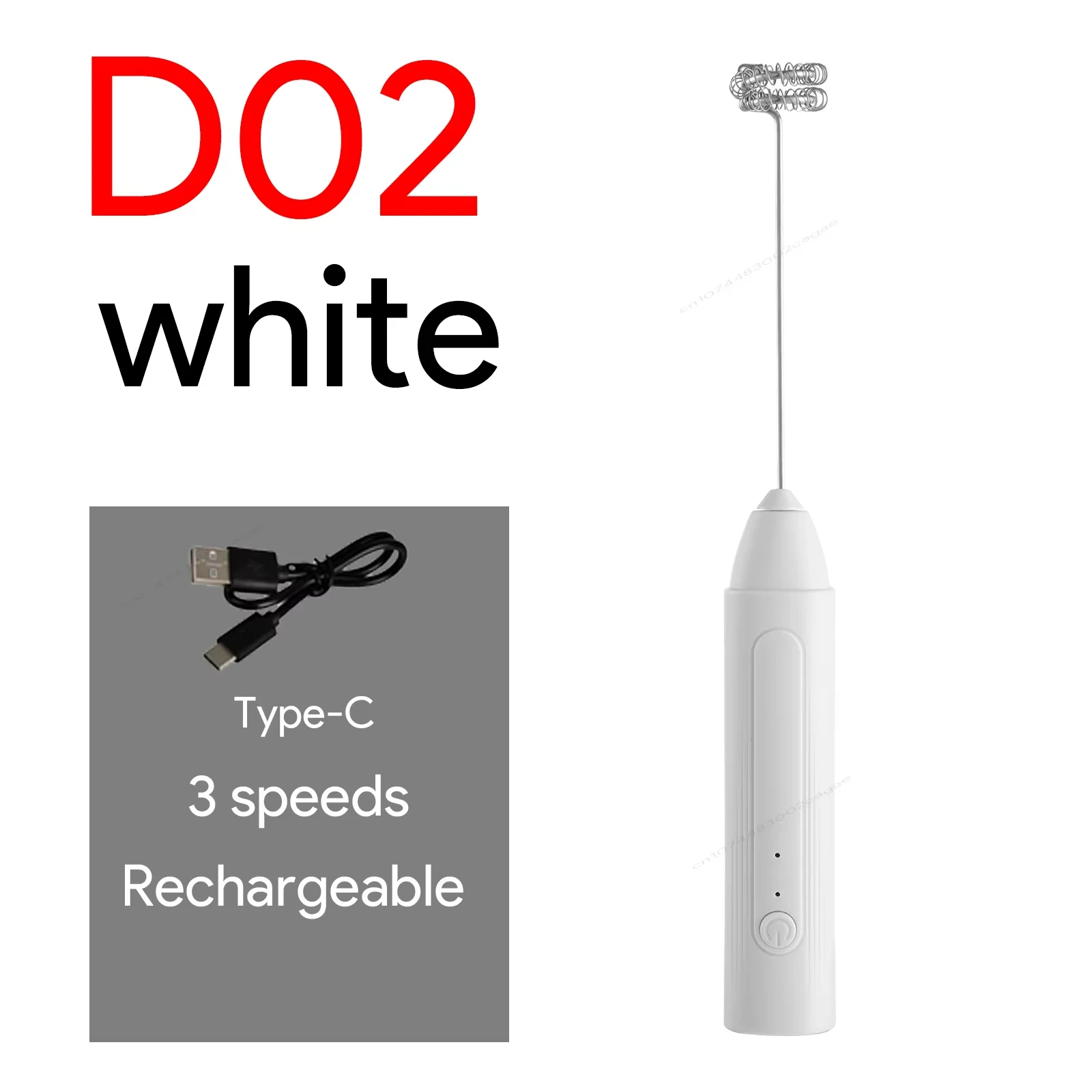 Máquina de espuma eléctrica, cafetera, batidora de huevos manual, máquina de espuma recargable de 3 velocidades, barra de crema para bebidas, batidora de cocina