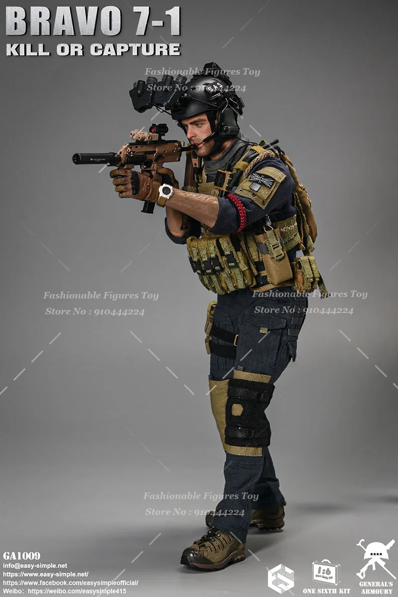 سهلة وبسيطة ES 1:6 الرجال الجندي GA1009 BRAVO7-1 SAS الحديثة العسكرية القتالية الدمى 12 بوصة عمل نموذج لجسم اللعب ﻿
