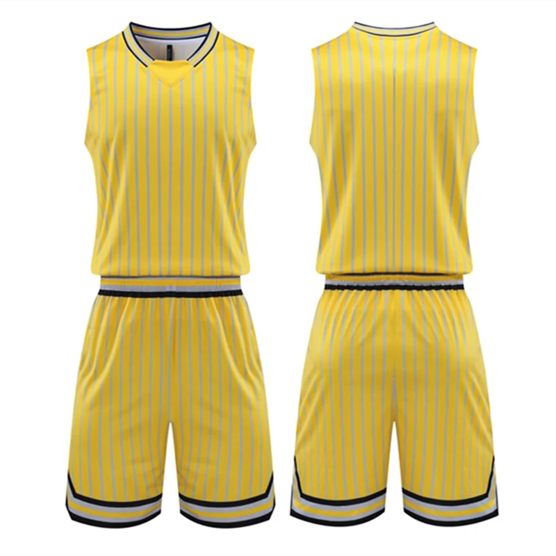 Kids Adult Basketball Jersey Set Child Men Basketball Clothes Stripe Sportswear Training Vest Shorts Suit Team Uniform Custom