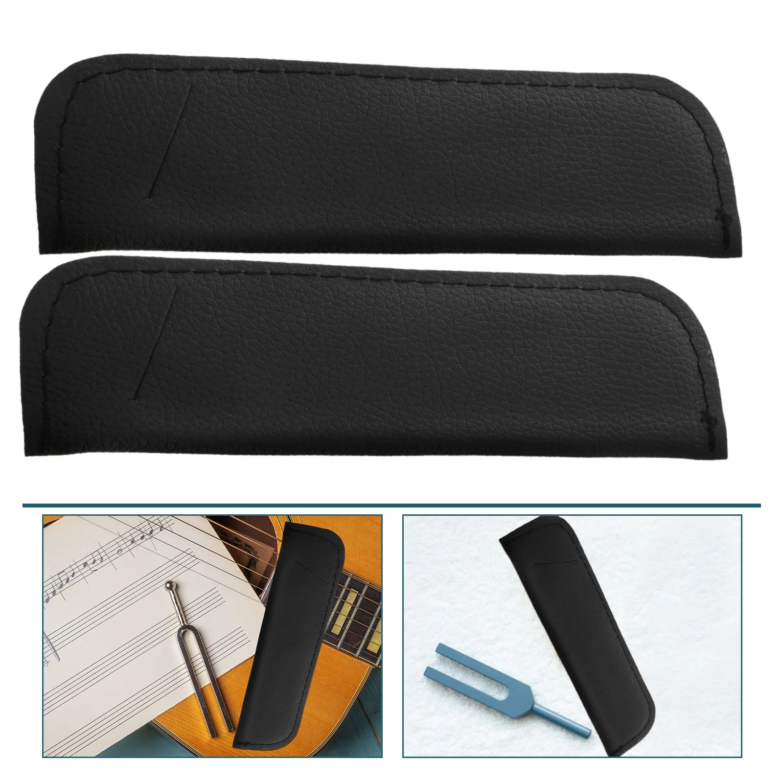 

2 Pcs Tuning Fork Protective PU Cover Waterproof Scratch Resistant Storage Bag for Musician Accessories Protector Tuning Fork
