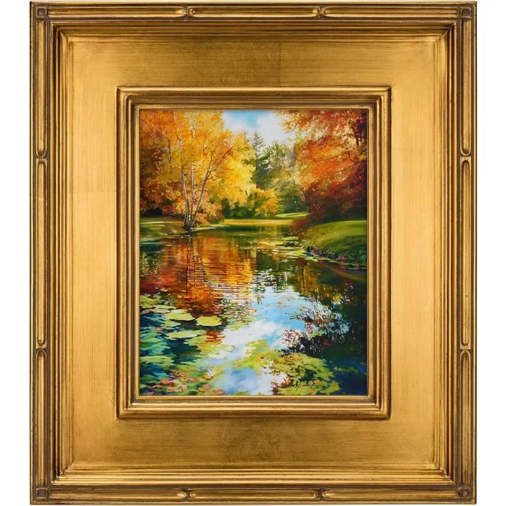 Wooden Art Picture Frame 18x24 Gold 3.5-Inch-Wide Frames - Museum Quality Closed Corner Photo Frames No Glass or Backing