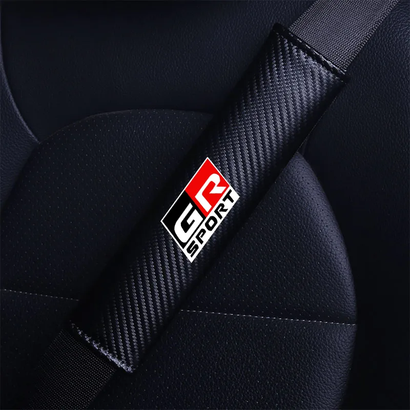 Car Safety Belt Cover Shoulder Pad For Toyota GR Sport Gazoo Racing Yaris 86 Corolla Hilux Supra C-HR Accessories Decoration