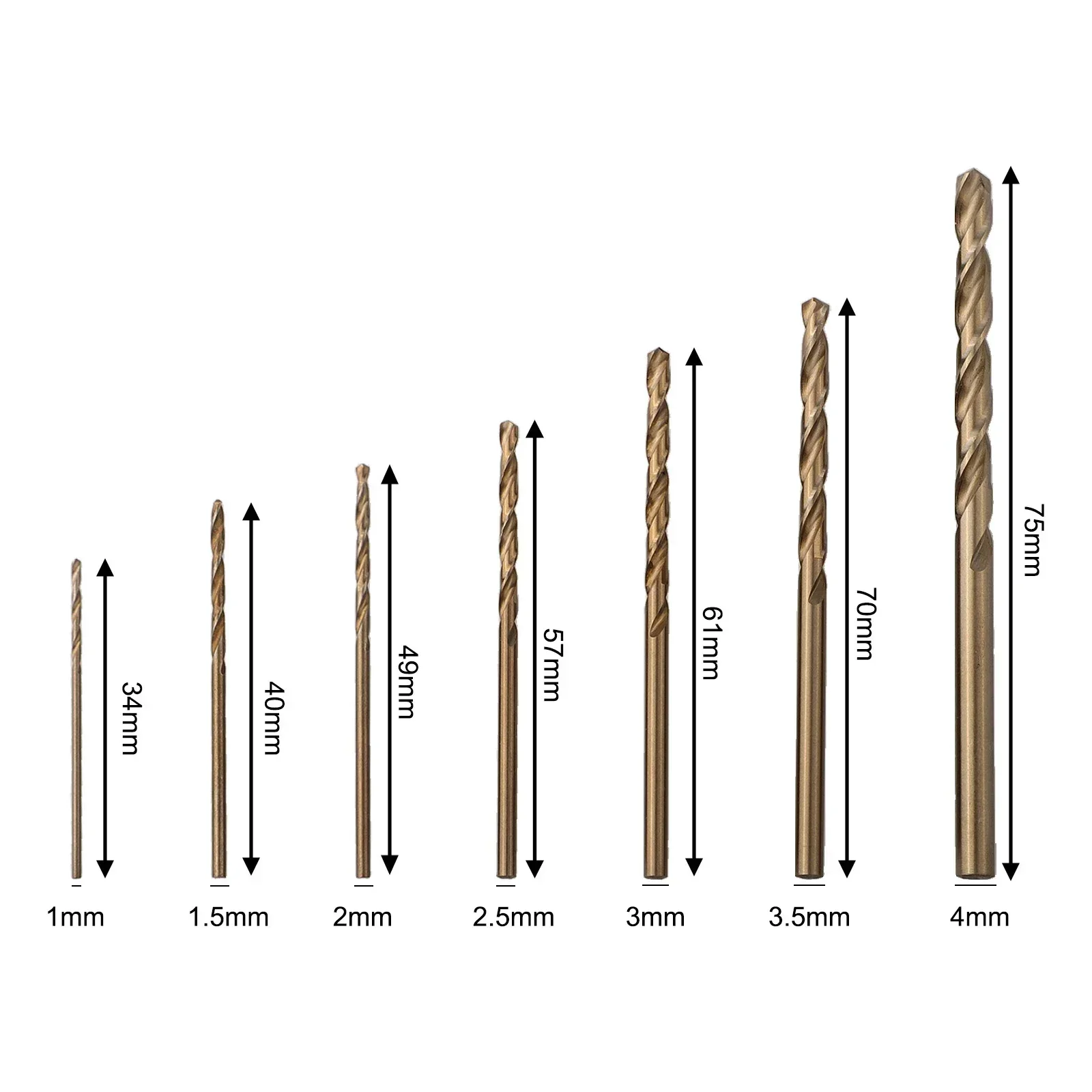 14pcs HSS Twist Drill Bit M35 Cobalt Drill Bit For Stainless Steel Wood Hole Cutter Round Shank Hole Drill Metal Drilling Cutter