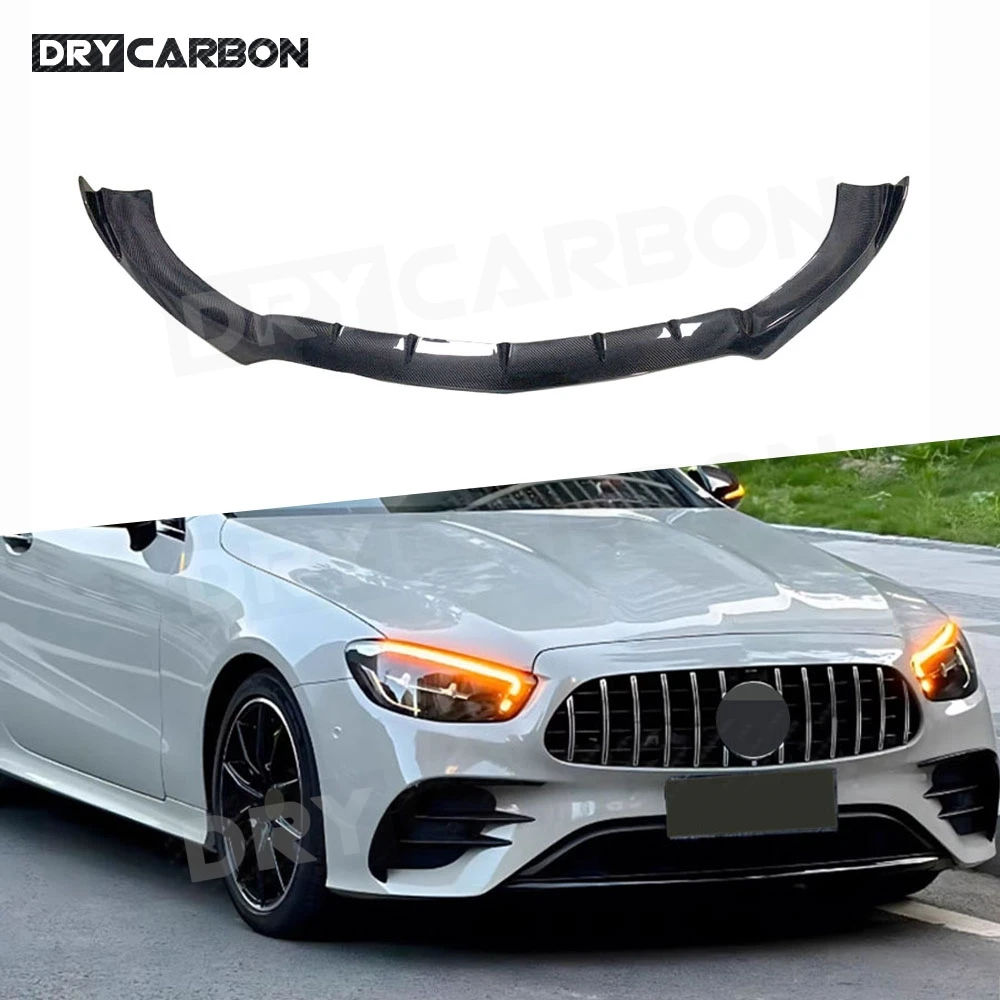 Dry Carbon Fiber Front Bumper Lip Splitter Spoiler for Benz E Class C238 E53 Coupe 2021-2023 Front Chin FRP Accessories