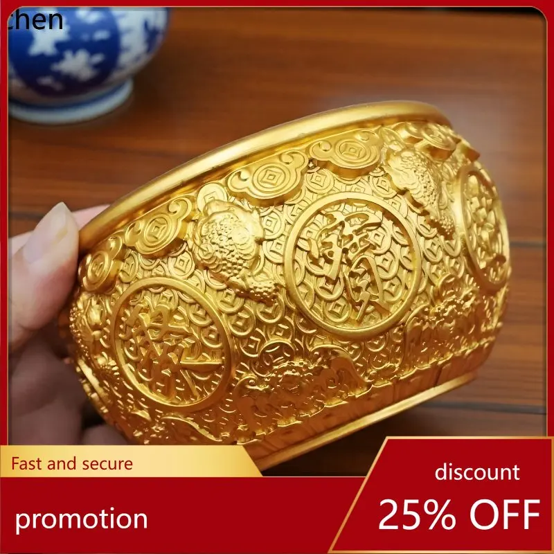 Cz brass golden toad ornament three-legged toad cornucopia golden cicada wealth office living room ornament