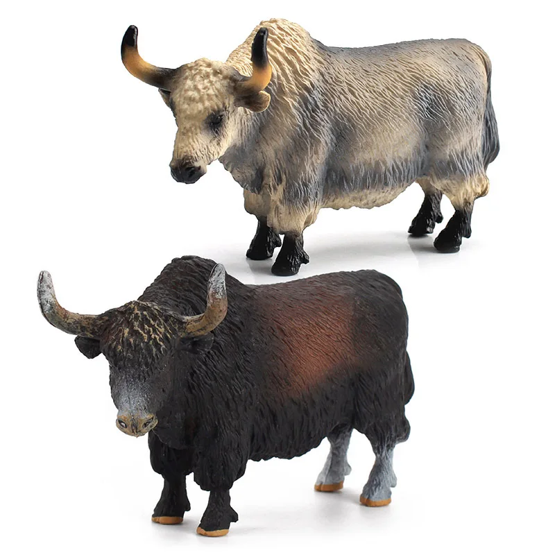 

Simulated plateau yak model set, solid static large-sized cow ornament toy, children's early education cognition