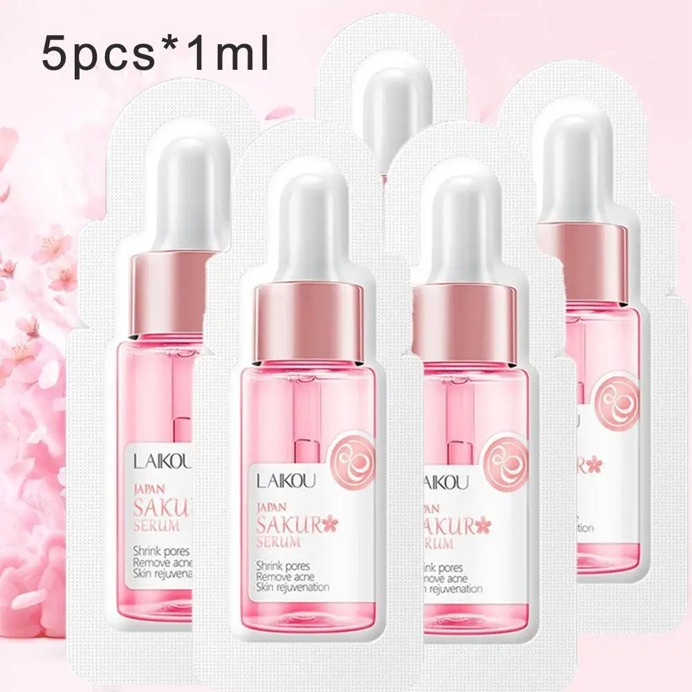 5 Stuks Serum Voedt Olie Controle Verjonging Huid Gezichtssence Huidverzorging Gezichtsverzorging 1Ml Reismaat