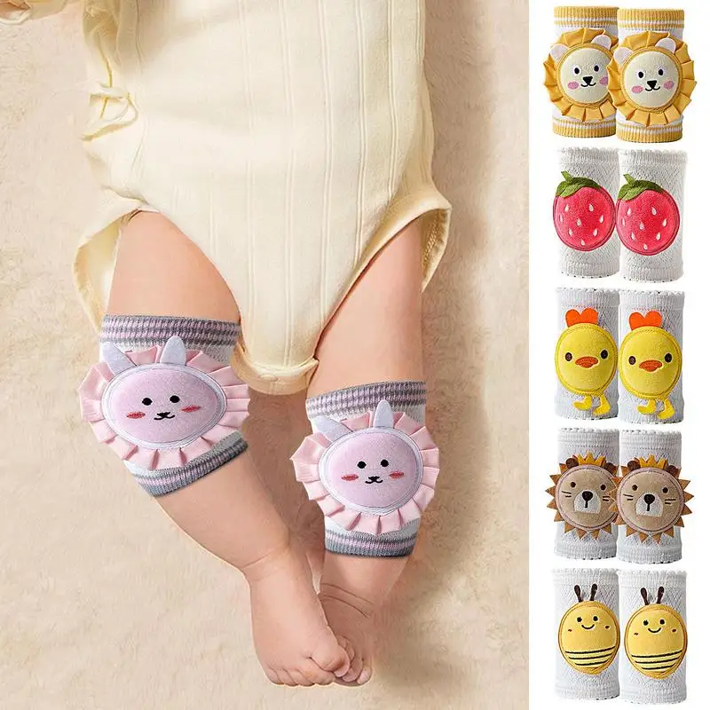 Baby Crawling Knee Pads 2pcs Thickened Anti-Slip Protective Kneepads For Toddler Machine Washable Baby Safety Products For 6